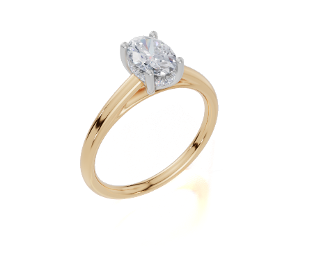 18ct Yellow Gold Oval Cut 0.80 Carat tw of Lab-Grown Diamond Ring