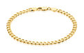 9ct Yellow Gold 19cm Curb Diacut Bevel Square Concave Bracelet