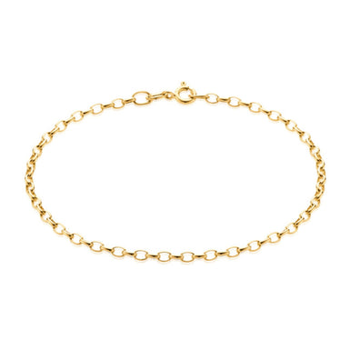 9ct Yellow Gold 19cm Oval Belcher Bracelet
