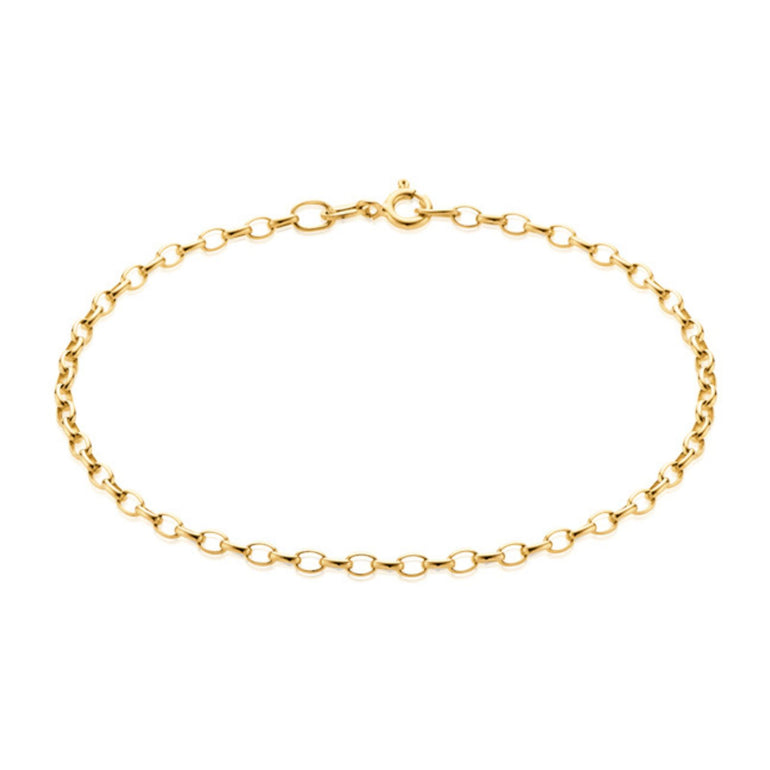 9ct Yellow Gold 19cm Oval Belcher Bracelet