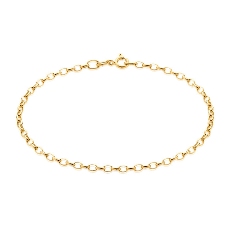 9ct Yellow Gold 19cm Oval Belcher Bracelet