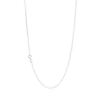 18ct White Gold 45cm Cable Square Chain