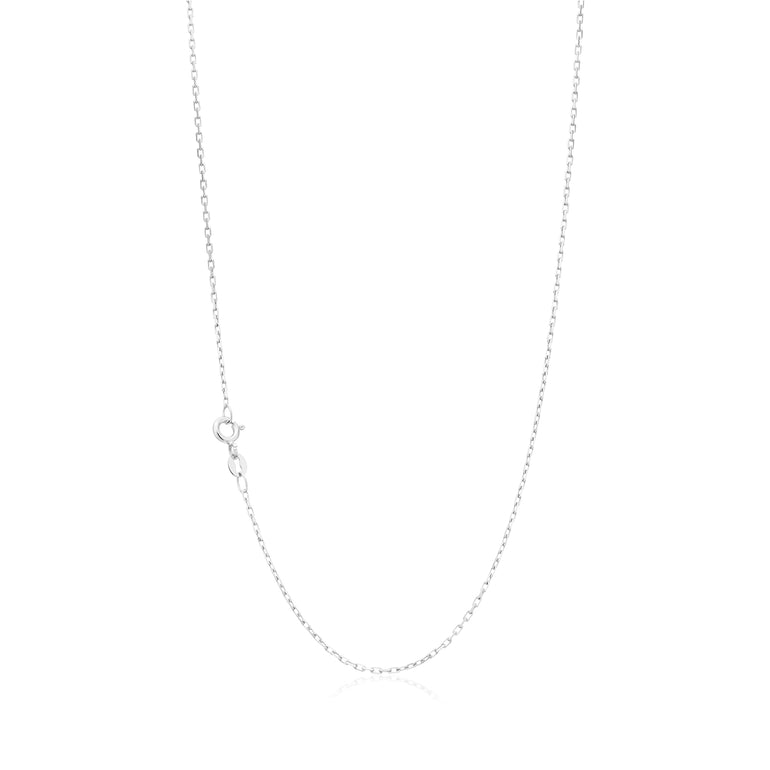 18ct White Gold 45cm Cable Square Chain