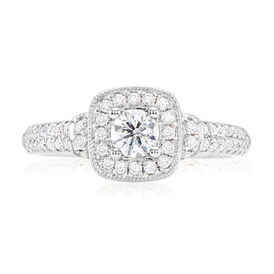Vera Wang 18ct White Gold Round Cut 0.75 Carat tw Diamond Ring