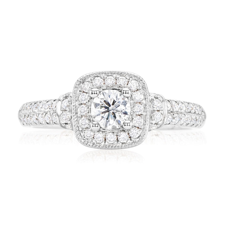 Vera Wang 18ct White Gold Round Cut 0.75 Carat tw Diamond Ring