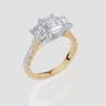 18ct Yellow Gold Emerald Cut 2.03 Carat tw of Lab-Grown Diamond Ring