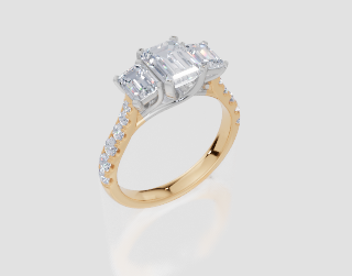 18ct Yellow Gold Emerald Cut 2.03 Carat tw of Lab-Grown Diamond Ring