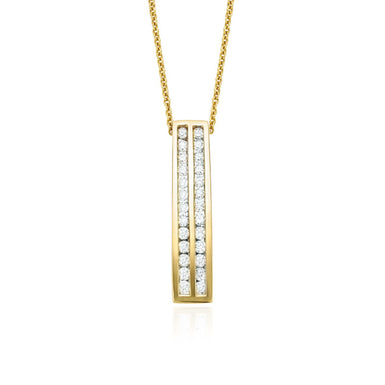 9ct Yellow Gold Round Cut 0.50 Carat tw of Diamonds Pendant