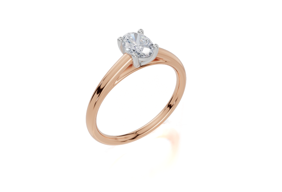 18ct Rose Gold Oval Cut 0.50 Carat of Lab-Grown Diamond Ring