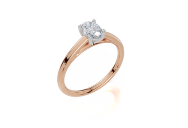 18ct Rose Gold Oval Cut 0.50 Carat of Lab-Grown Diamond Ring