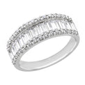 18ct White Gold Round Brillant & Baguette Cut with 1 1/2 CARAT tw of Diamonds Ring