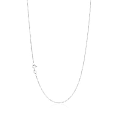 18ct White Gold 50cm Curb Diacut Chain