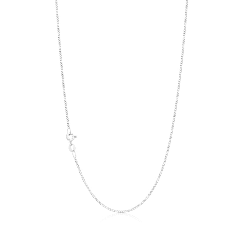 18ct White Gold 50cm Curb Diacut Chain
