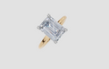 18ct Yellow Gold Natural Emerald Cut 3.00 Carat of Diamond Ring