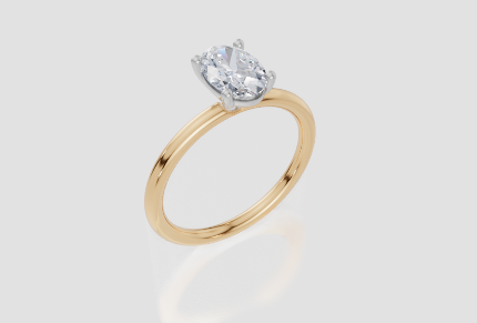 18ct Yellow Gold Oval Cut 1.00 Carat of Lab-Grown Diamond Ring
