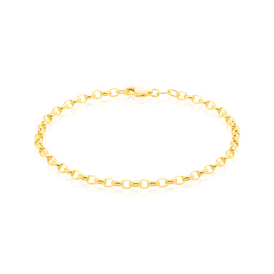 9ct Yellow Gold 19cm Oval Belcher Bracelet