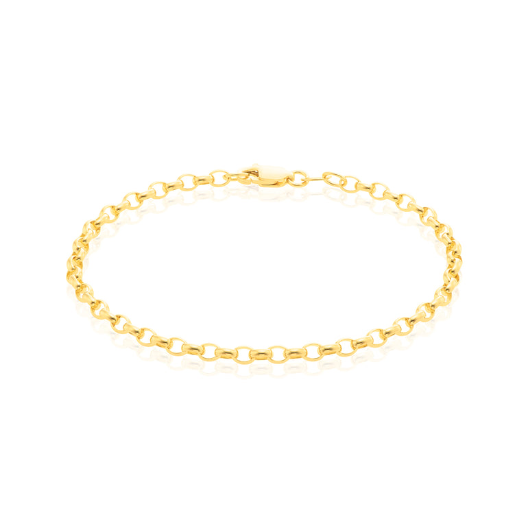 9ct Yellow Gold 19cm Oval Belcher Bracelet