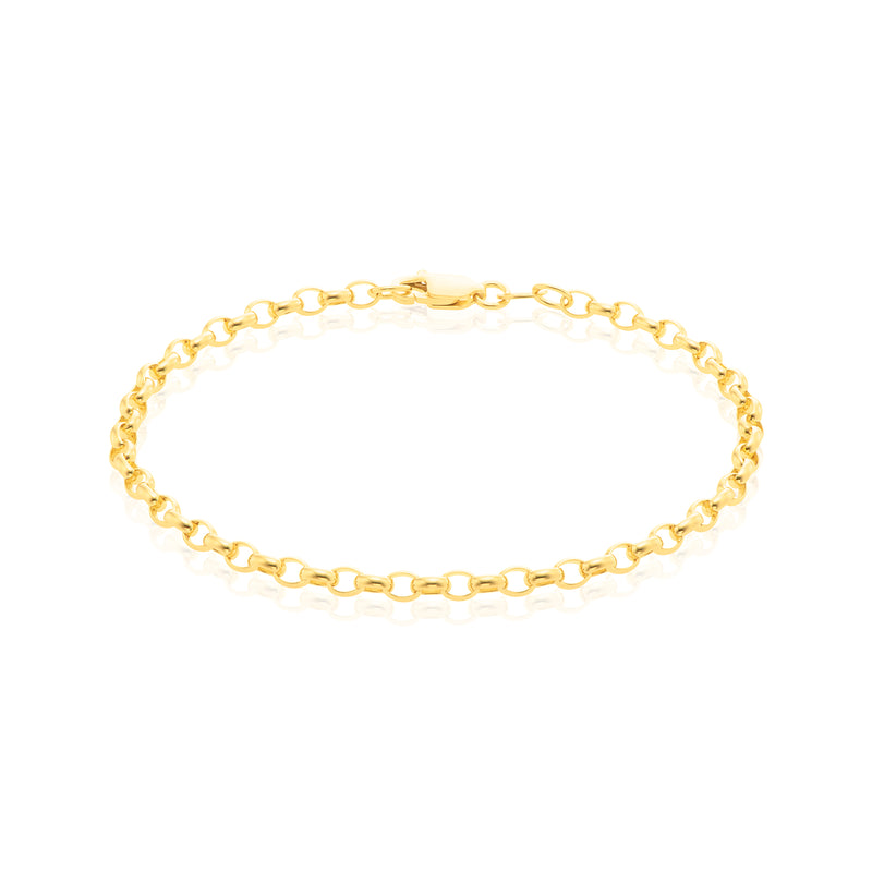 9ct Yellow Gold 19cm Oval Belcher Bracelet