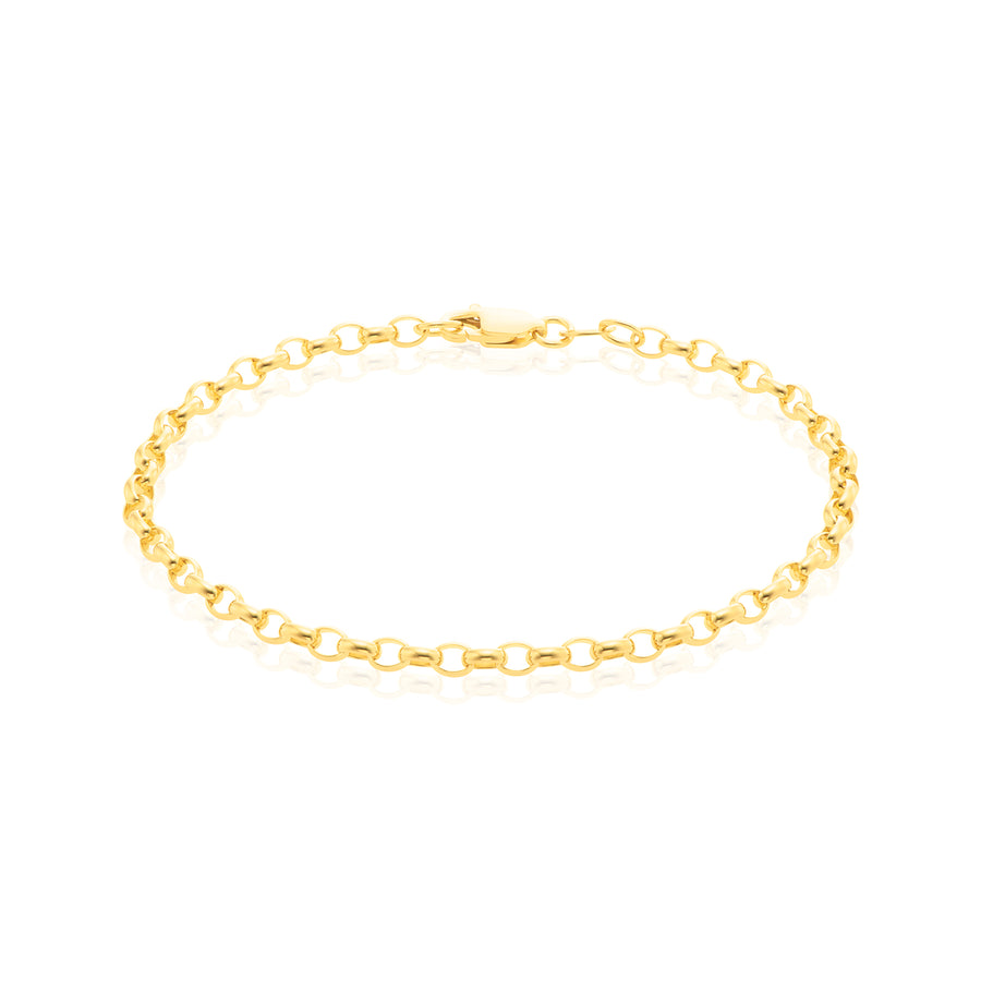 9ct Yellow Gold 19cm Oval Belcher Bracelet