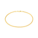 9ct Yellow Gold 25cm Curb Diacut Bevel Anklet