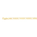 9ct Yellow Gold 19cm 1:3 Figaro Diacut Bevel Square Concave Bracelet