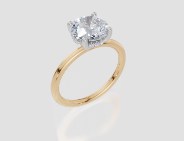 18ct Yellow Gold Round Cut 2.08 Carat tw of Lab-Grown Diamond Ring