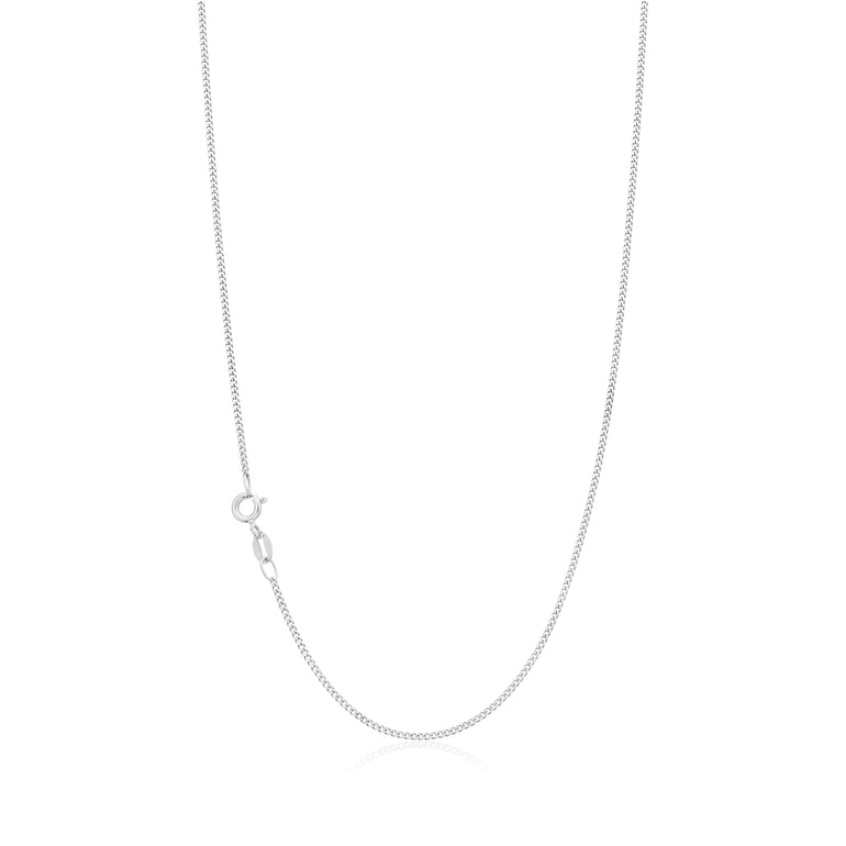 18ct White Gold 55cm Curb Diacut Chain