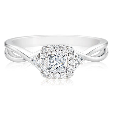 Forevermark 18ct White Gold Princess & Round Cut 0.40 Carat tw Diamond Ring