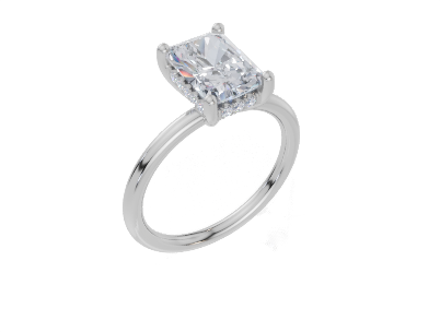 18ct White Gold Radiant Cut 2.08 Carat tw of  Diamond Ring