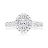 Vera Wang LOVE 18ct White Gold Oval & Round Cut 1.00ctw Diamond Ring