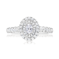 Vera Wang LOVE 18ct White Gold Oval & Round Cut 1.00ctw Diamond Ring