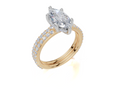 18ct Yellow Gold Marquise Cut 1.91 Carat tw of Lab-Grown Diamond Ring and 18ct Yellow Gold 0.38 Carat tw of Lab-Grown  Diamond Band