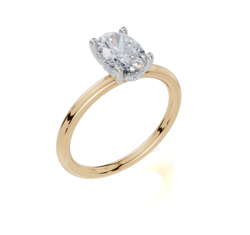 18ct Yellow Gold Oval Cut 1.05 Carat tw of Lab-Grown Diamond Ring