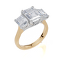 18ct Yellow Gold Emerald Cut 3.50 Carat tw of Diamond Ring
