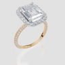 18ct Yellow Gold Emerald Cut 4.67 Carat tw of  Diamond Ring