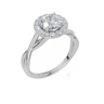 18ct White Gold Round Cut 1.27 Carat tw of  Diamond Ring