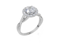 18ct White Gold Round Cut 1.27 Carat tw of  Diamond Ring
