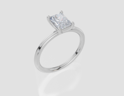 18ct White Gold Radiant Cut 1.00 Carat of Lab-Grown Diamond Ring