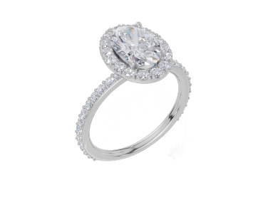 18ct White Gold Oval Cut 2.13 Carat tw of Lab-Grown Diamond Ring