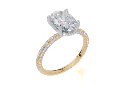 18ct Yellow Gold Oval Cut 2.41 Carat tw of Lab-Grown Diamond Ring