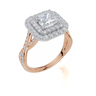 18ct Rose Gold Princess Cut 1.75 Carat tw of Lab-Grown Diamond Ring