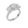 18ct White Gold Oval Cut 3.50 Carat tw of Lab-Grown Diamond Ring