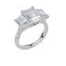 18ct White Gold Emerald Cut 3.94 Carat tw of Lab-Grown Diamond Ring