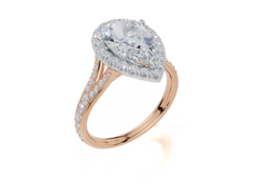18ct Rose Gold Pear Cut 2.63 Carat tw of  Diamond Ring