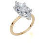 18ct Yellow Gold Marquise Cut 4.00 Carat of Lab-Grown Diamond Ring