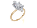 18ct Yellow Gold Marquise Cut 4.00 Carat of Lab-Grown Diamond Ring