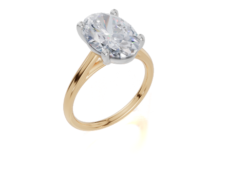 18ct Yellow Gold Oval Cut 4.00 Carat of  Diamond Ring
