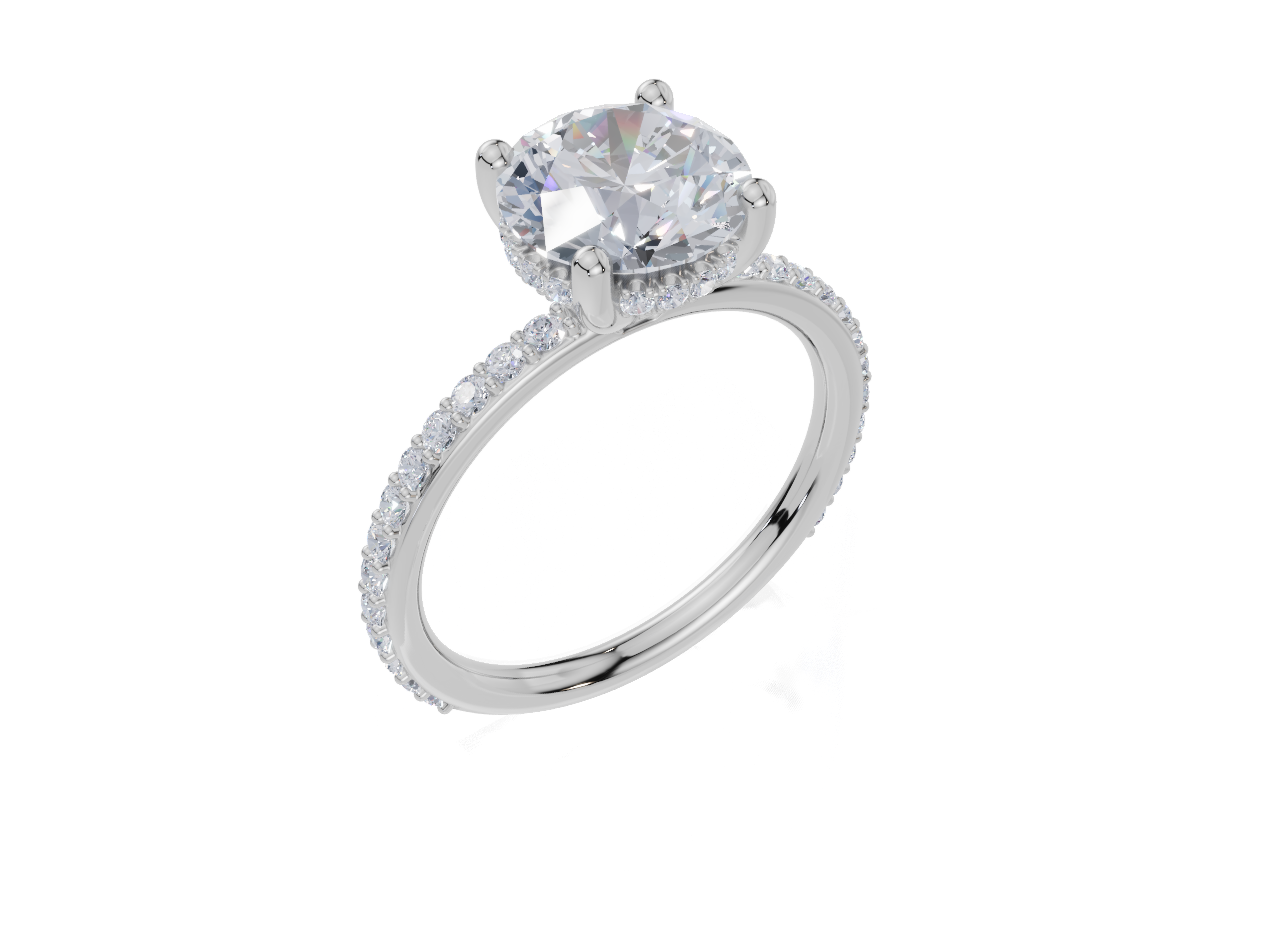 18ct White Gold Round Cut 2.41 Carat tw of Lab-Grown Diamond Ring