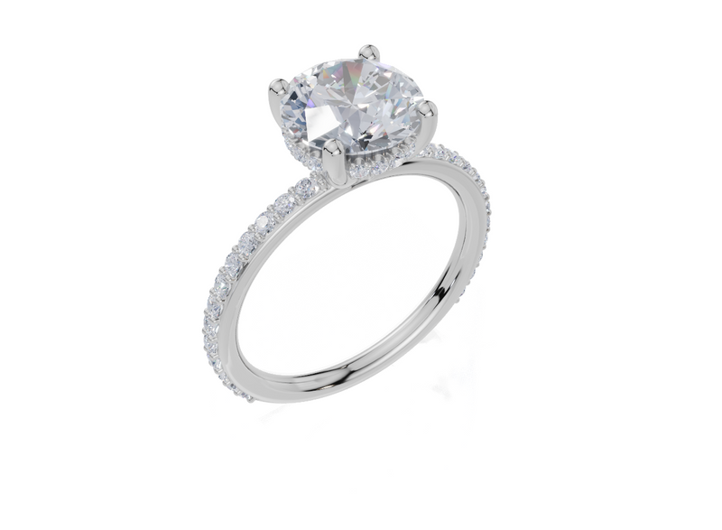 18ct White Gold Round Cut 2.41 Carat tw of Lab-Grown Diamond Ring