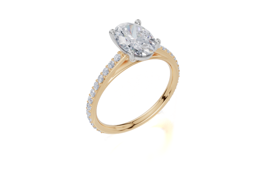 18ct Yellow Gold Oval Cut 1.82 Carat tw of Lab-Grown Diamond Ring